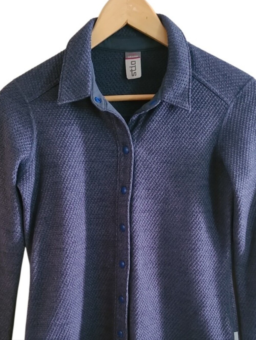 Stio Thermop Fleece Snap Shirt Sweater Dark Navy Blue - Picture 4 of 15